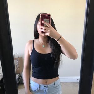 Pacsun Basic Black crop top